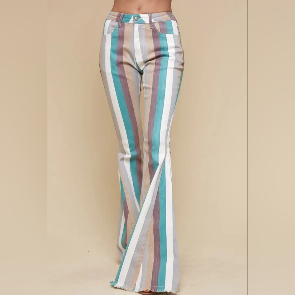 Striped Flare Pants - Picture 2 of 6